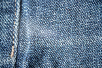 Macro texture with blue denim. Copy space for text - textile, fabric