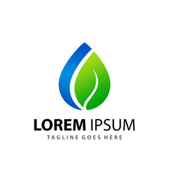 Abstract Water Drop Leaf Logo Design Template Vector Premium