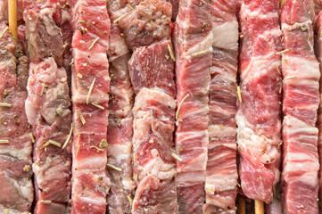 Traditional italian arrosticini - skewers of lamb background