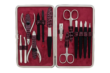 Set of manicure tools. Devices for nail care.