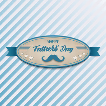 Fathers Day poster with retro vintage in blue design