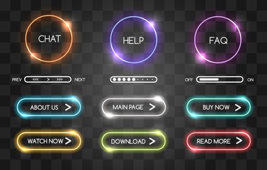 Fototapeta Neon buttons for web shop obraz