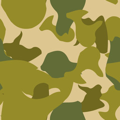 Forest camouflage of various shades of green and beige colors