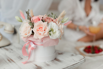 Artificial flowers as a gift. Decorative flowers. Artificial flowers in the interior. 