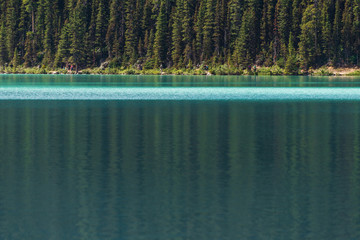 lake Louise nature scenery inside Banff National Park, Alberta, Canada