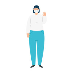woman using face mask isolated icon vector illustration design