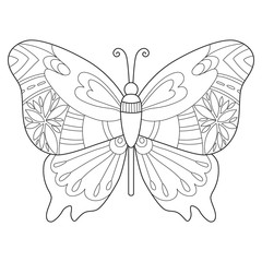 Decorative butterfly Coloring book for adult