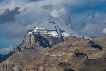 View on the south face of holy mount Kailash, a sacred place of pilgrimage for buddhists and hindus...