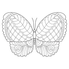 Line art of butterfly for coloring book