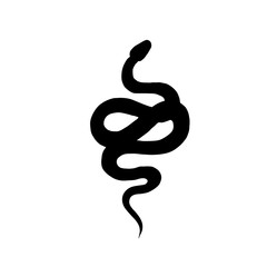 Obraz premium Snake silhouette. Vector. Isolated illustration. Sketch new school tattoo style