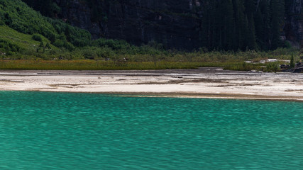 lake Louise nature scenery inside Banff National Park, Alberta, Canada