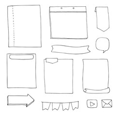 bullet journal hand-drawn frames set