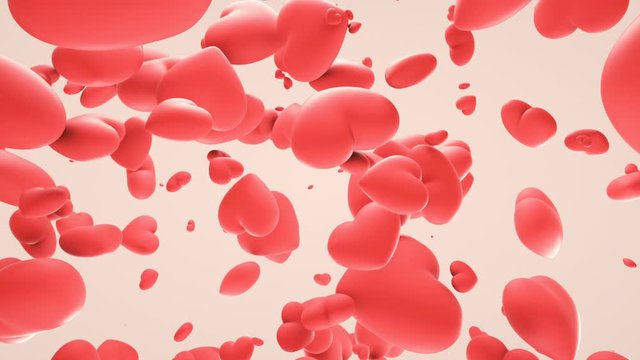 3d animation of heart incons moving background 2