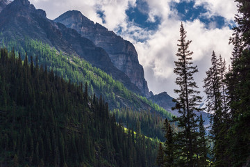 lake Louise nature scenery inside Banff National Park, Alberta, Canada