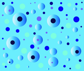 Blue background with circles in different shades of blue.