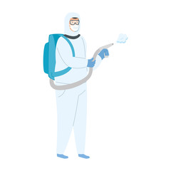 person with biohazard suit protection isolated icon vector illustration design