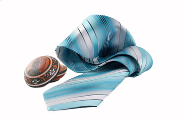 These are Italian ties twisted on a white background
