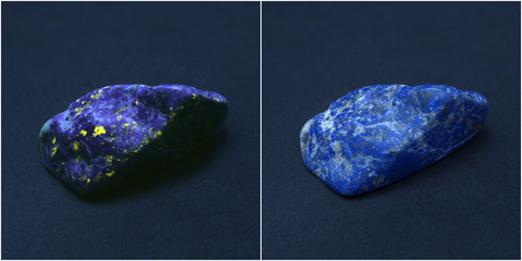 Uv light, uv photography, mineral under black light