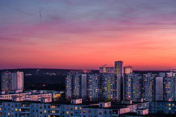 Sunset over Moscow city