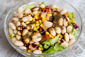 White beans healthy and nutritious salad