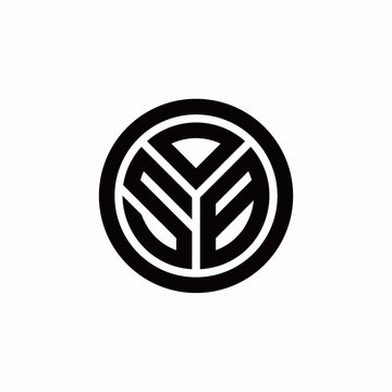 recommend clip art: SB monogram logo with circle outline design template