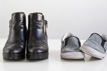 Daily footwear for several members of a family