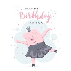 Happy Birthday with Dancing Piggy Princess