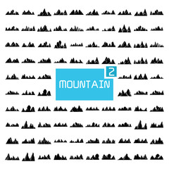 Obraz premium mountain range silhouette vector illustration set
