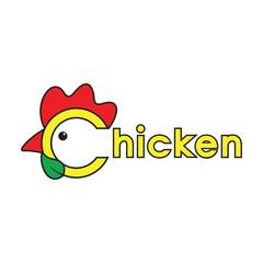 Organic chicken icon design. Rooster vector illustration. Symbol, Logo design, Emblem. C icon for chicken.