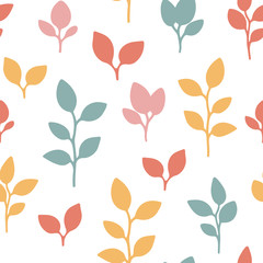 Floral seamless vector pattern for nursery, prints, posters, fabrics, textile. Floral background. Botanical vector vintage backdrop with floral elements and branches. Stylish simple design