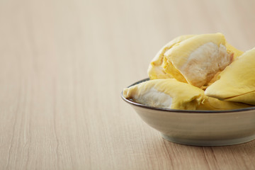Durian fruit placed on a plate