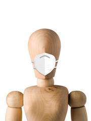 Gliederfigur mit Schutzmaske (weiblich)
