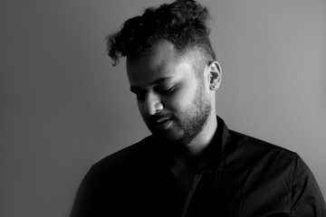  monochrome portrait of a handsome young man