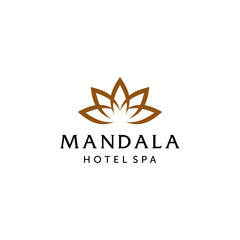 Abstract mandala lotus flower swirl logo icon vector design. Elegant premium ornament vector logotype symbol.