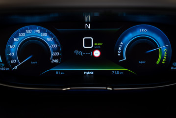 Electric car dashboard detail 