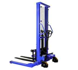 different color of forklift machine isolated on white 