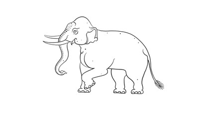elephant in Thai traditional painting vector