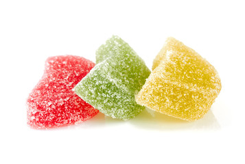 jelly candies isolated on white backrgound