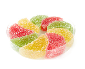 jelly candies isolated on white backrgound