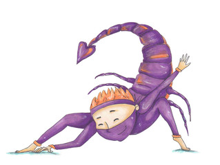 markers illustration "Zodiac signs: Scorpio"