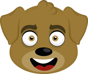 Vector illustration of the face of a friendly dog ​​cartoon
