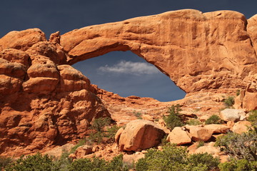 South Window viewed from Primitive Loop Trail in Arches National Park, Utah
