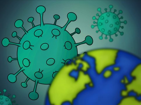 Coronavirus asomándose sobre el planeta Tierra