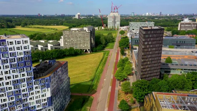 Aerial view of Utrecht Uithof Science Park - University complex