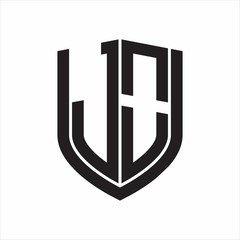 Obraz premium JO Logo monogram with emblem shield design isolated on white background