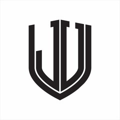 JV Logo monogram with emblem shield design isolated on white background
