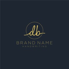 DB Initial handwriting logo vector