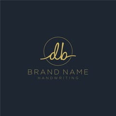 DB Initial handwriting logo vector