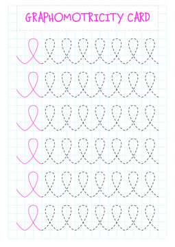 Printable worksheet for kids. Handwriting practice sheet. Writing training.