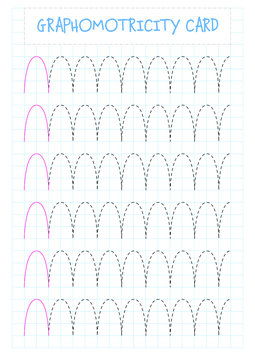 Printable worksheet for kids. Handwriting practice sheet. Writing training.